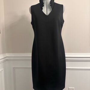 Calvin Klein Black Ruffle Neck Mini Dress